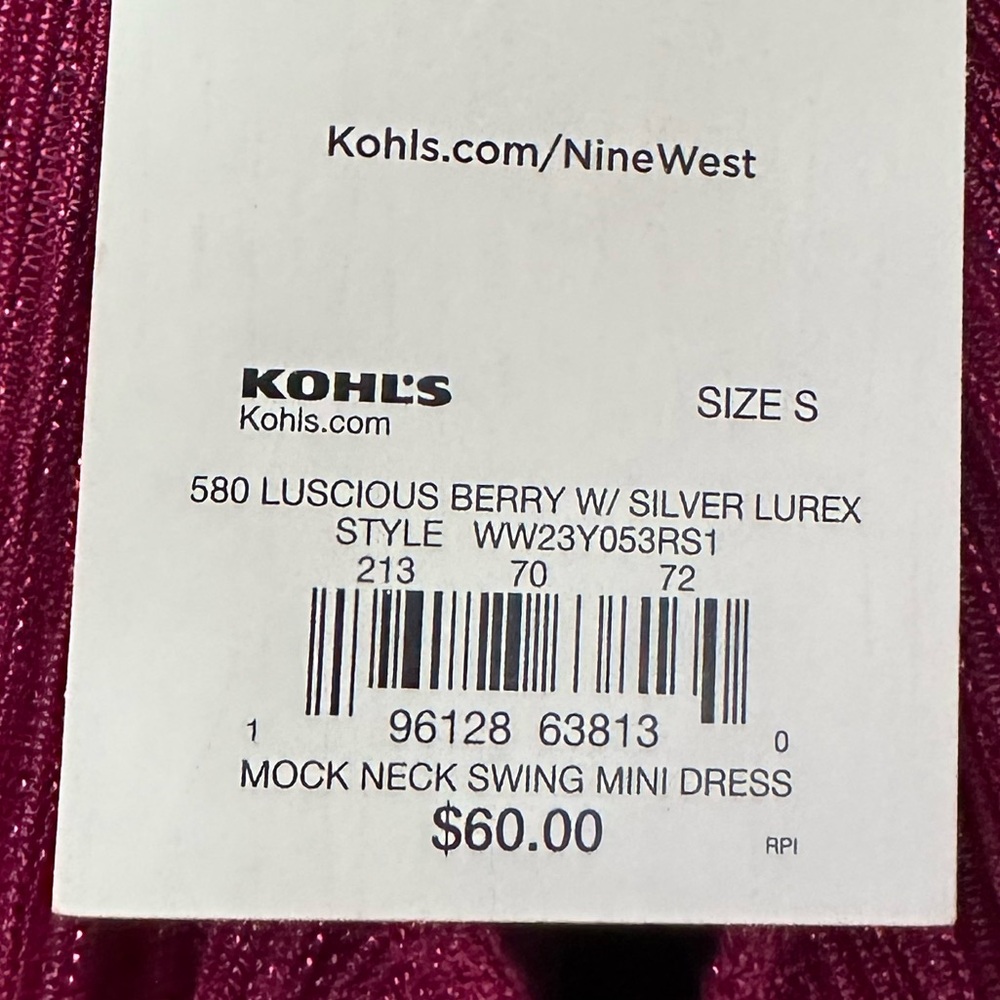 NWOT Nine West party mock neck mini dress Size: Small NEW - Picture 14 of 14